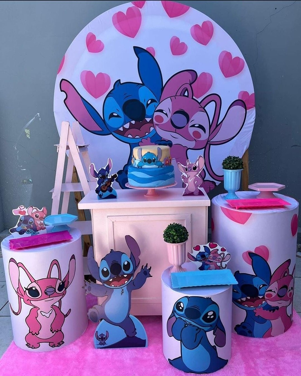 Stitch E Angel - Ouro - DECORAKM