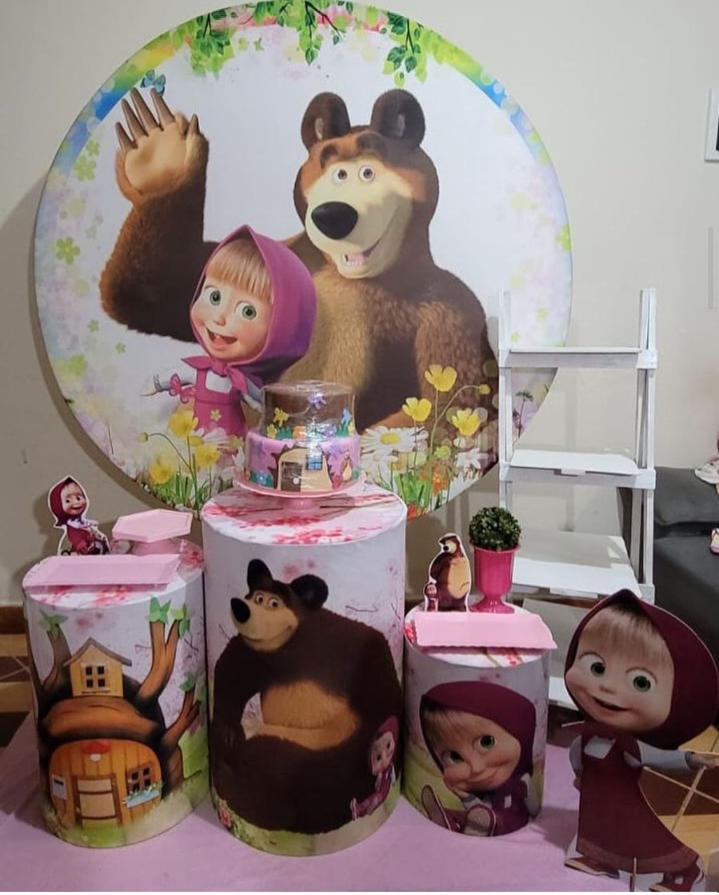 Marsha E O Urso Rosa - Prata - DECORAKM