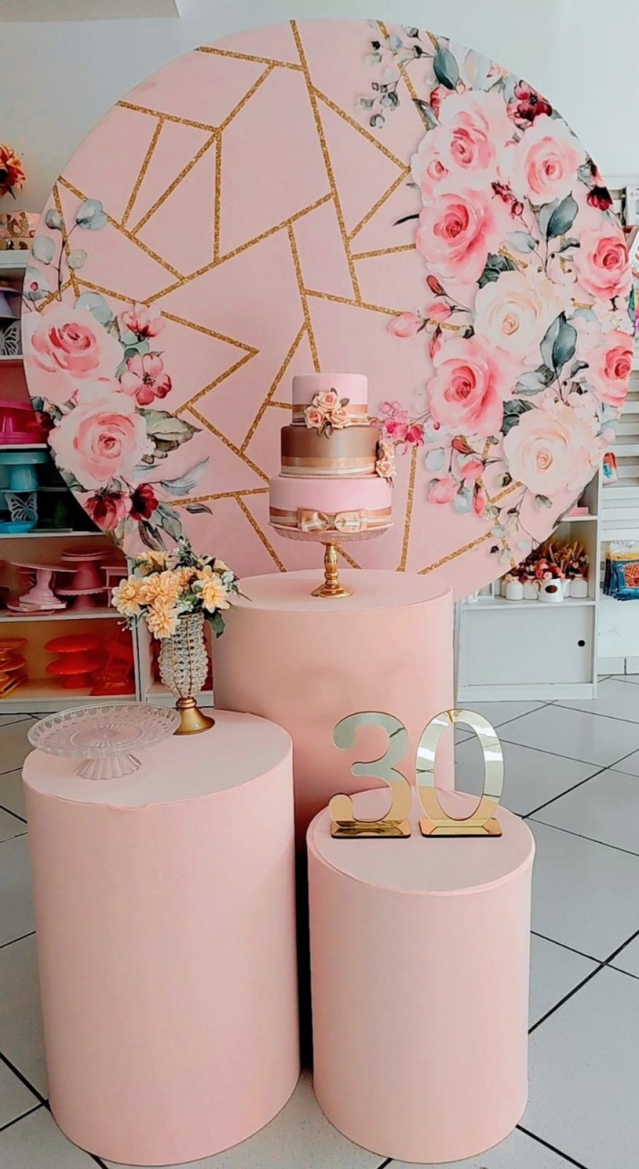 Kit Simples Floral Rosa - Arte e Cia Festas
