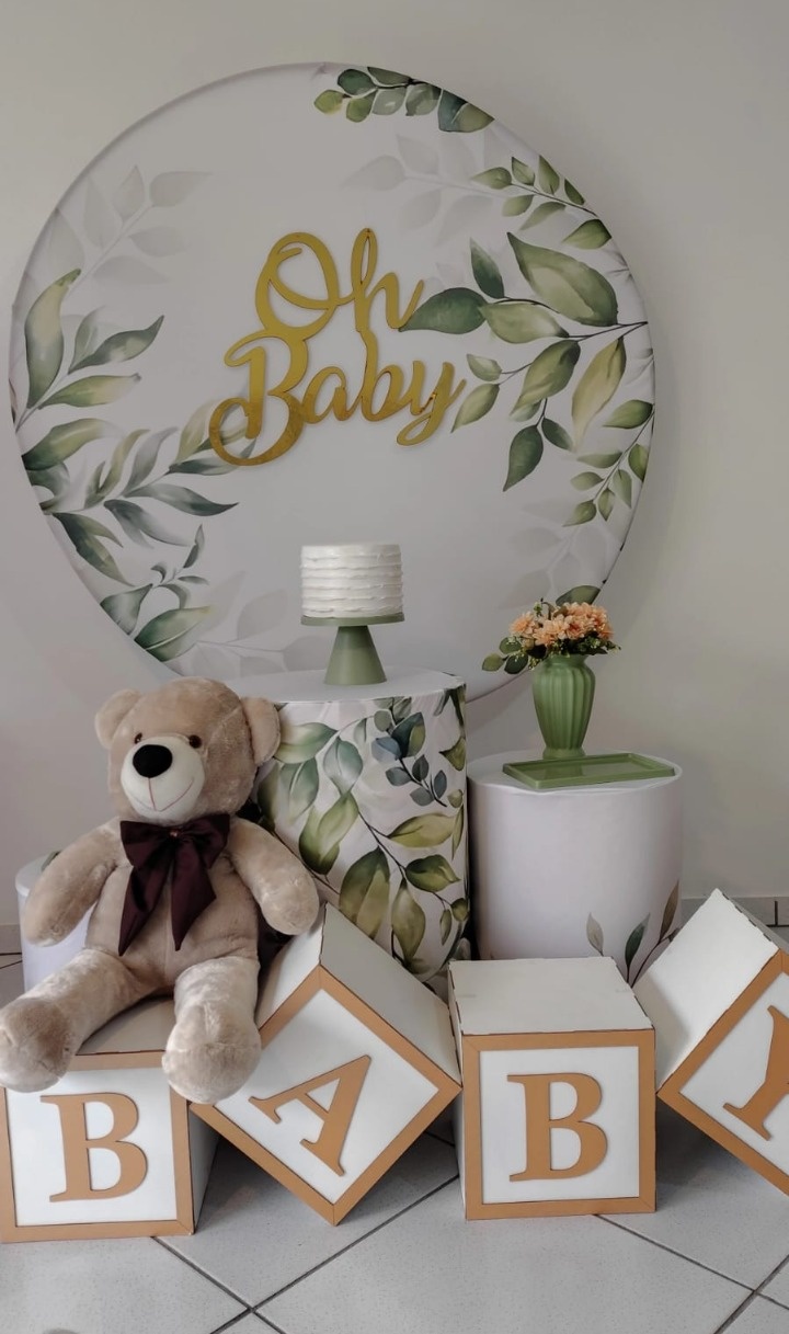 Kit Chá de Bebê Folhagem Verde  - Arte e Cia Festas