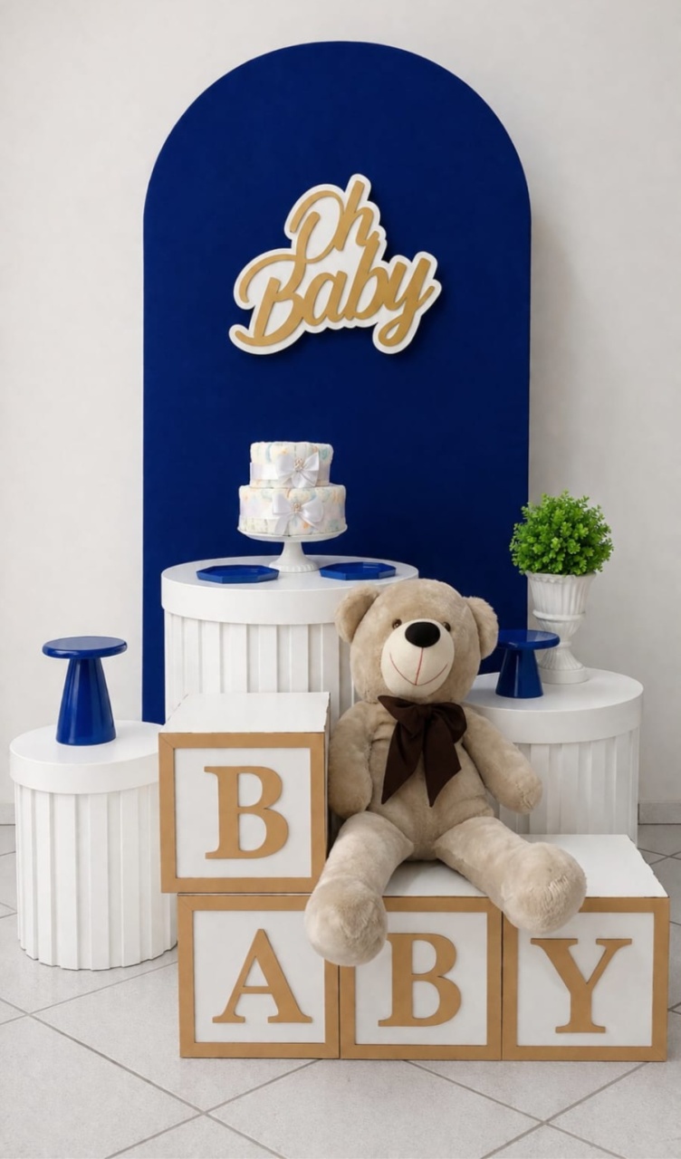 Kit Chá de Bebê Azul Royal - Arte e Cia Festas