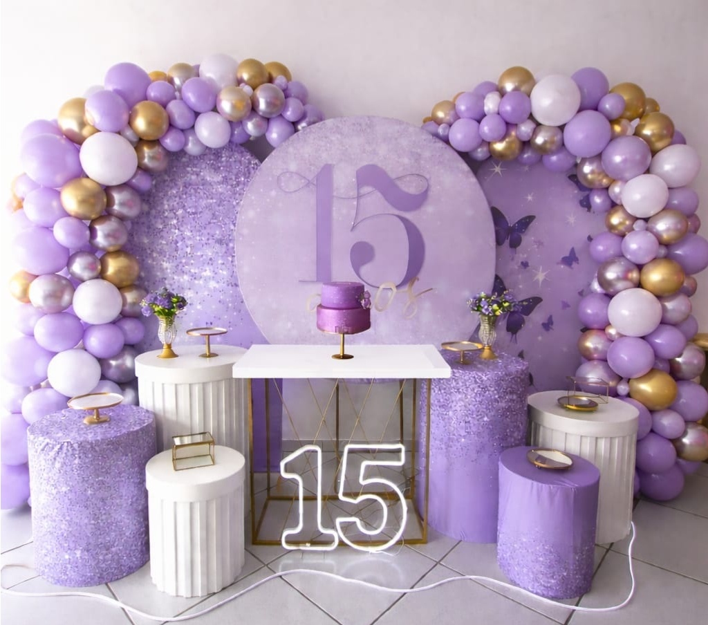 Kit 15 Anos Lilas  - Arte e Cia Festas