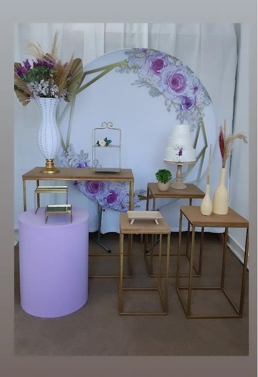Decoração Adulto /  Geometrico Lilás - FIG FESTA 
