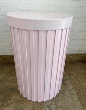 Cilindro Ripado Mdf  - Rosa G - adolettalocacoes