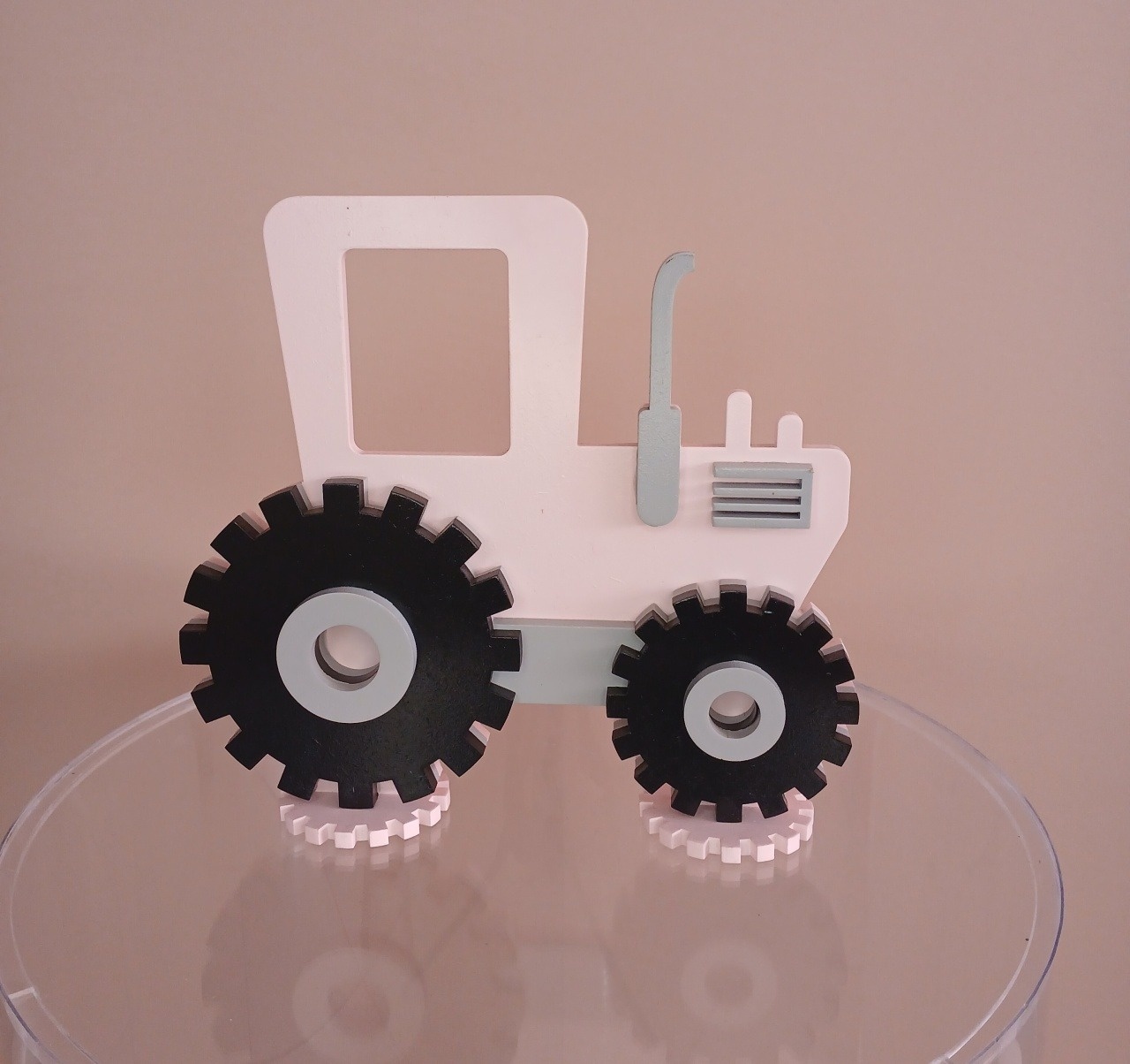 Enfeite de Mesa Trator Rosa - Mdf  - adolettalocacoes