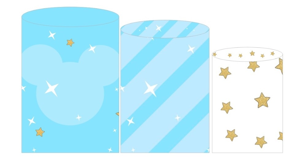  Trio Capas Cilindros - Mickey Azul  - adolettalocacoes