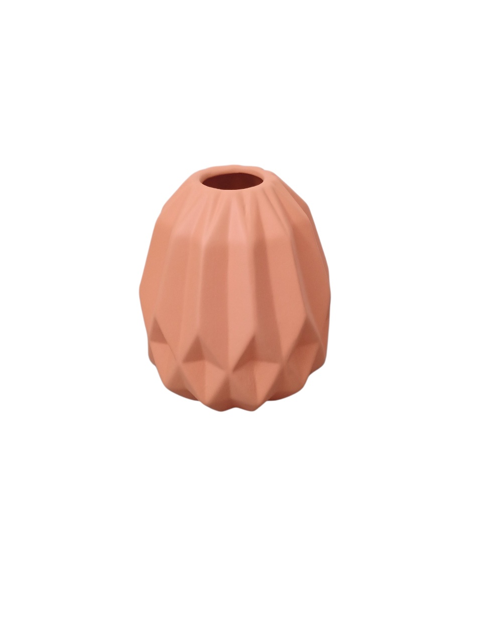 Vaso Geométrico M - Laranja Bebe Fosco  - adolettalocacoes