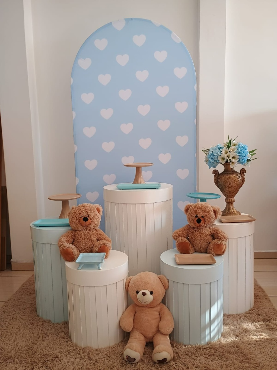 Kit Chá de Bebê Azul E Branco  - adolettalocacoes