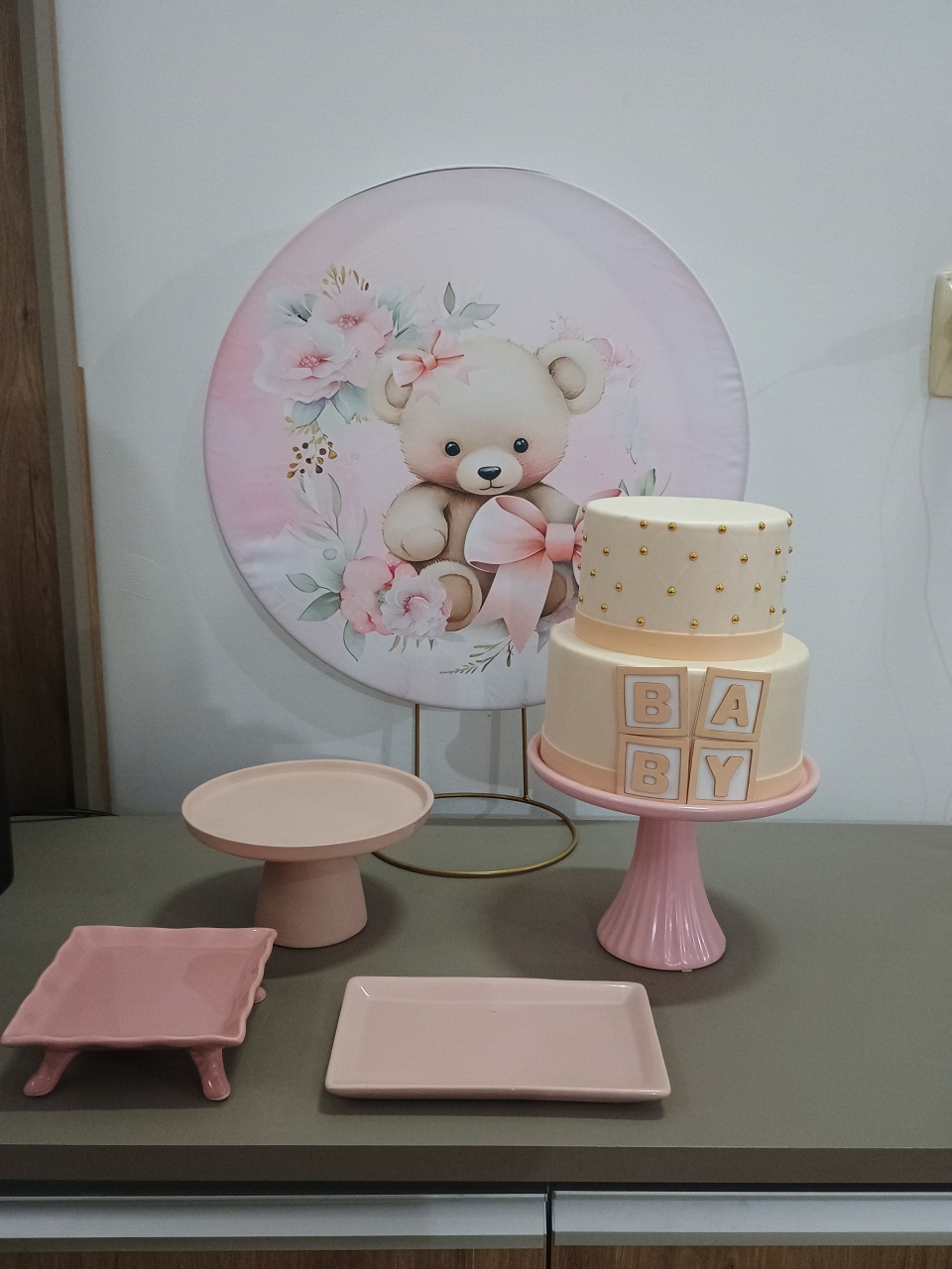 Kit de Mesa - Chá de Bebe Rosa - adolettalocacoes