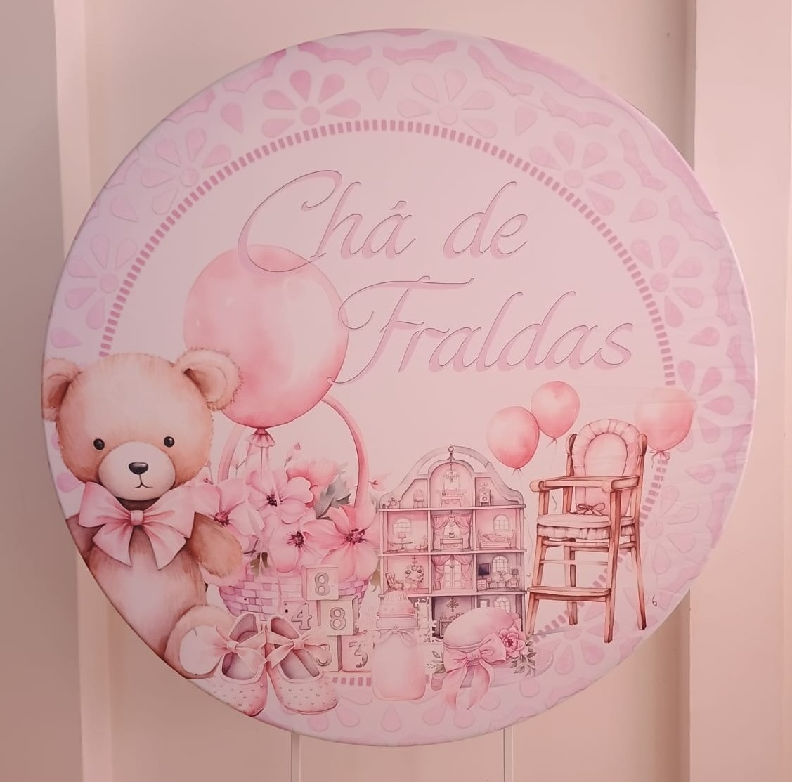 Tecido Sublimado Chá de Frauda Rosa  - adolettalocacoes