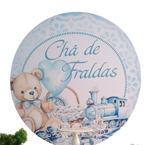 Tecido Sublimado - Chá de Fraldas Azul - adolettalocacoes