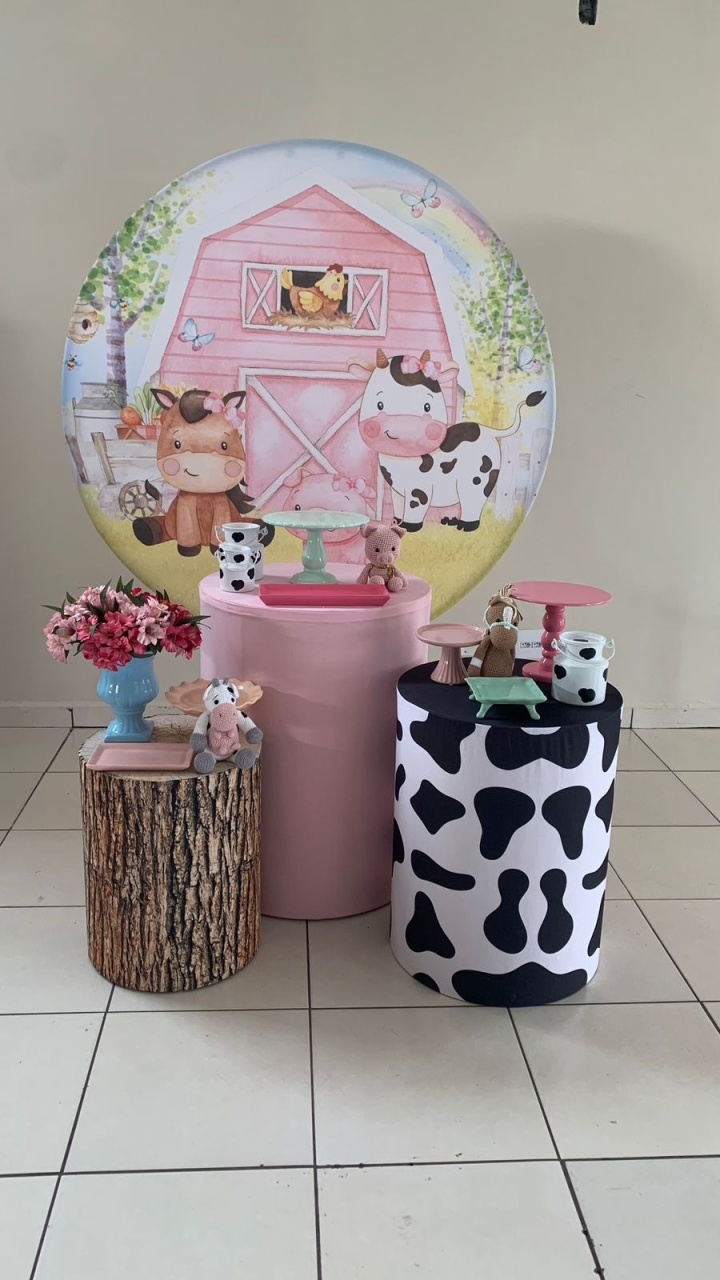 Kit 1 - Fazendinha Rosa  - adolettalocacoes