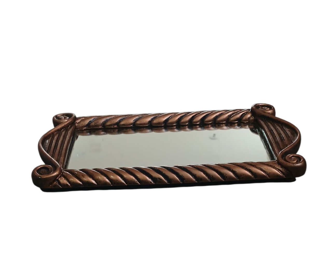  Bandeja Retangular Espelhada - Rose Gold  - adolettalocacoes