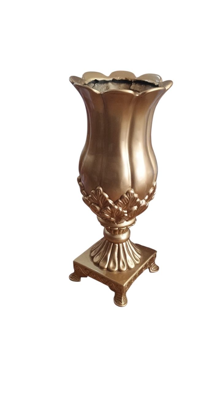 Vaso Com Pé - Dourado  - adolettalocacoes