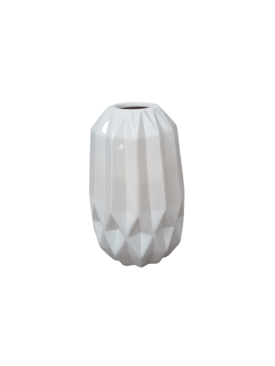 Vaso Geométrico G - Branco  - adolettalocacoes