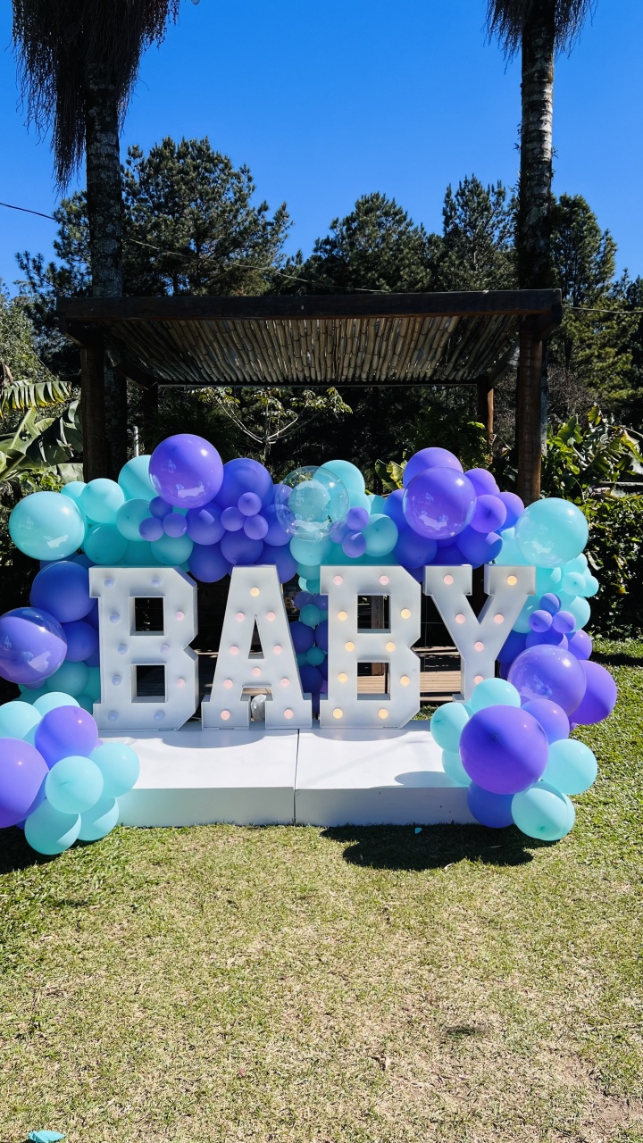Letreiro Baby + Arco de Baloes - RF PEGUE E MONTE E PERSONALIZADOS