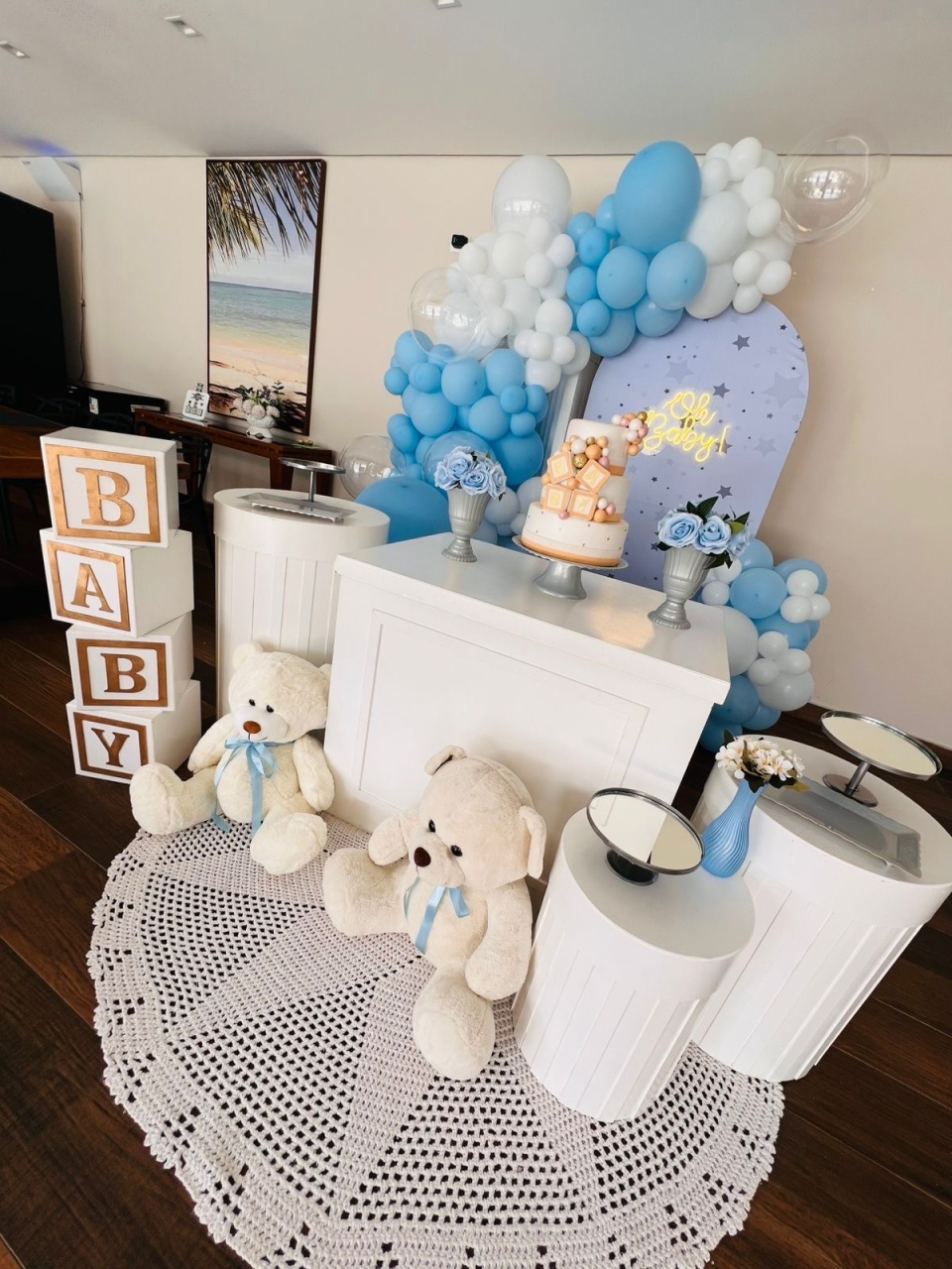 Decoração Completa Chá de Bebê Menino - RF PEGUE E MONTE E PERSONALIZADOS