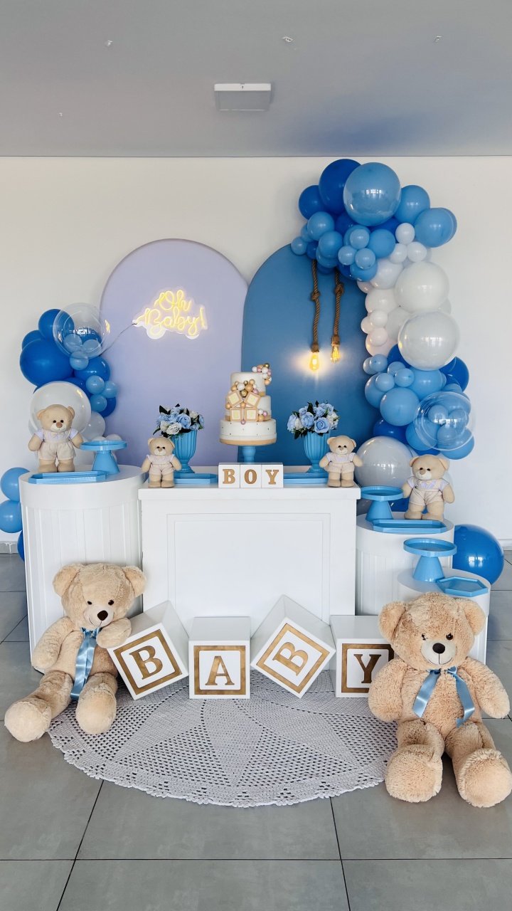 Decoração Chá de Bebê Menino - RF PEGUE E MONTE E PERSONALIZADOS
