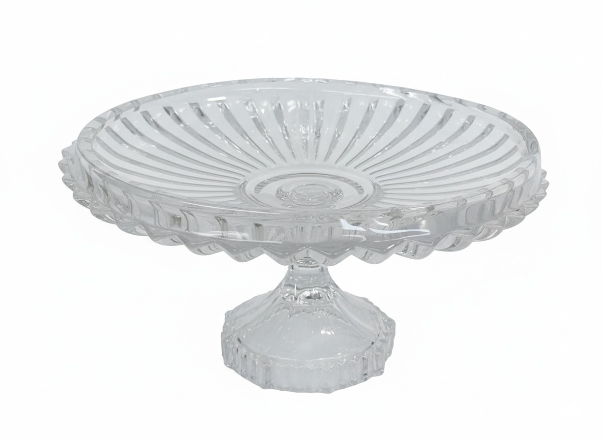 Bandeja Redonda Alta Cristal 1 - RF PEGUE E MONTE E PERSONALIZADOS