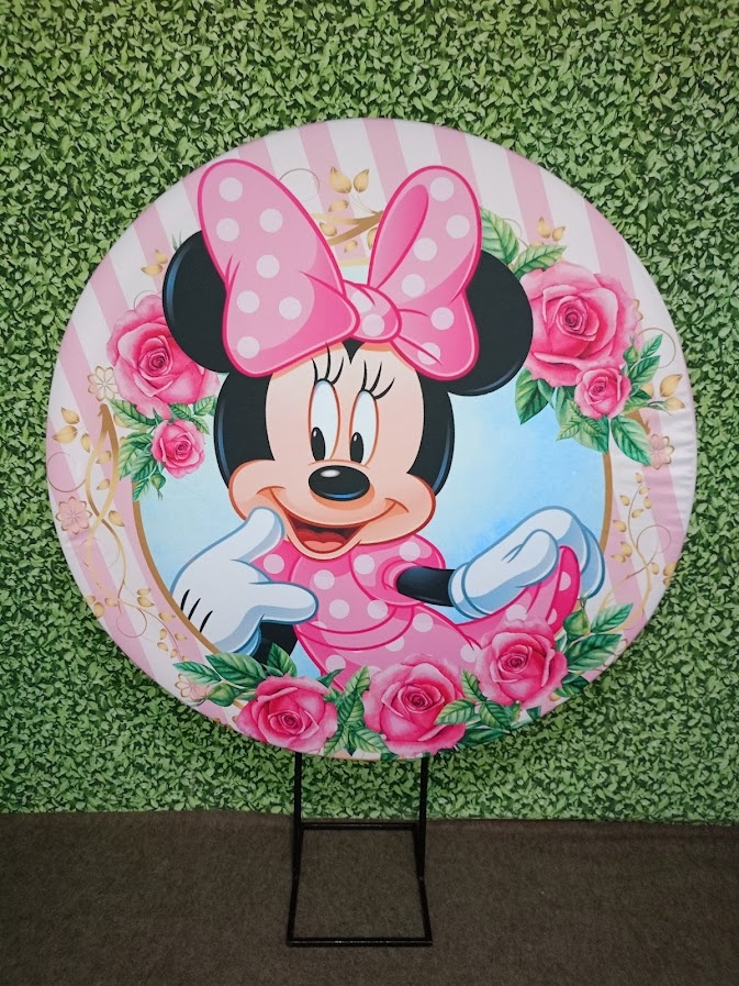 Painel Minnie Rosa - Jetibà Festas