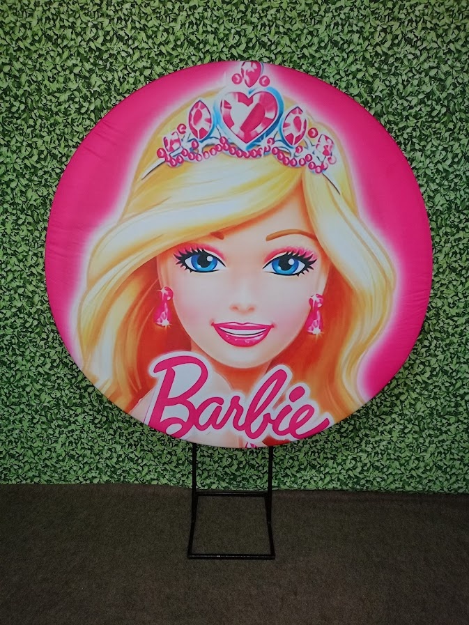 Painel Barbie - Rosa Coroa - Jetibà Festas