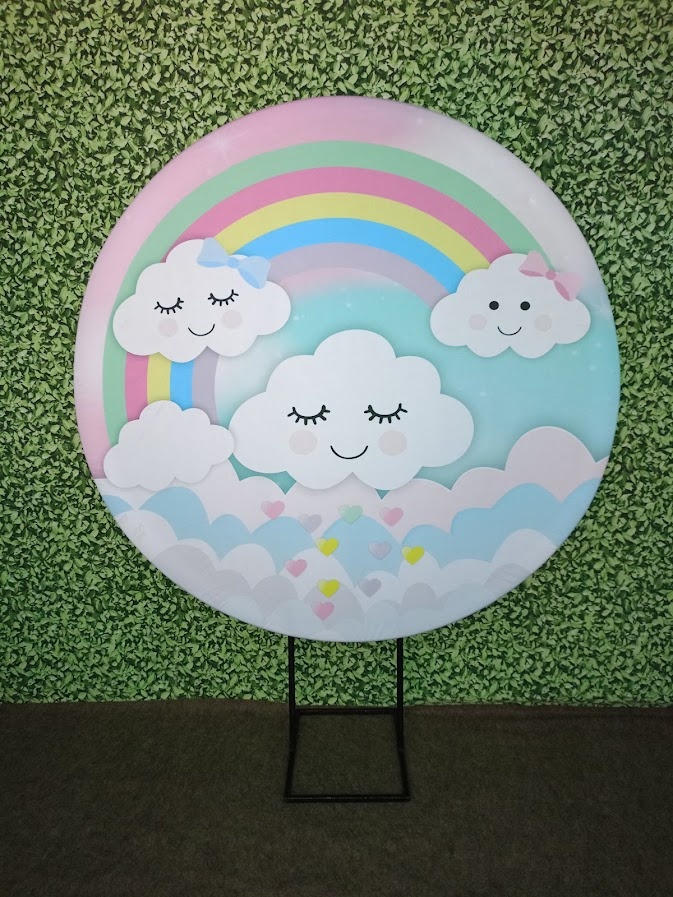 Painel Chuva de Amor - Arco Iris  - Jetibà Festas