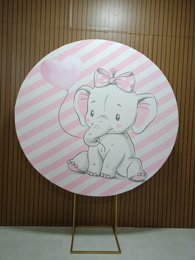 Painel Elefante Rosa- Baby - Jetibà Festas