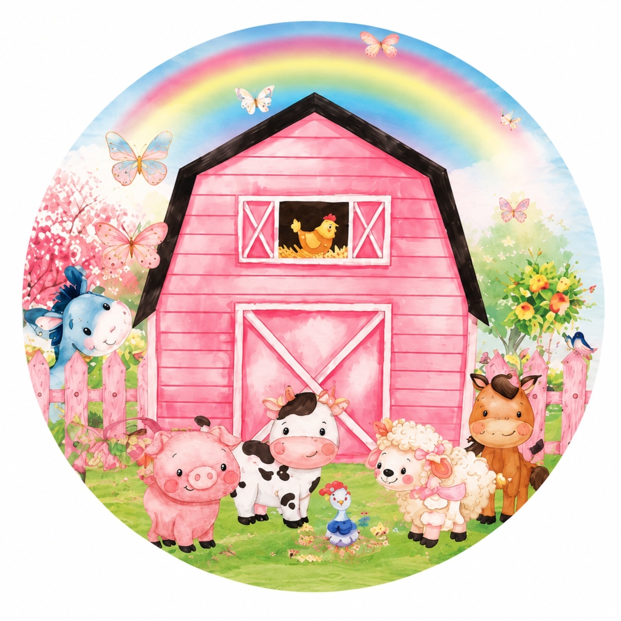Painel - Fazendinha Rosa - Jetibà Festas