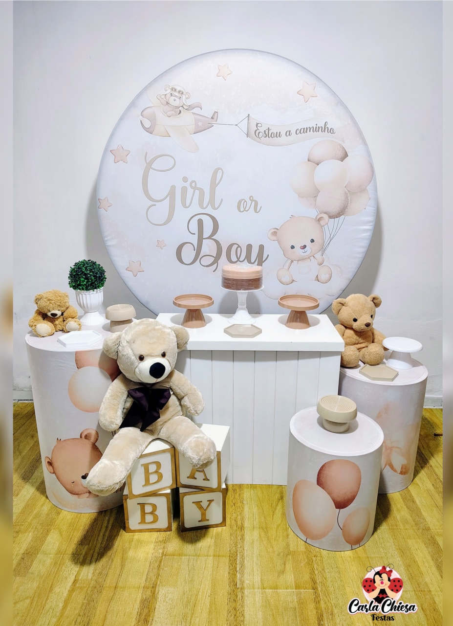 Kit Chá Revelação Urso Boy Or Girl - CARLA CHIESA FESTAS