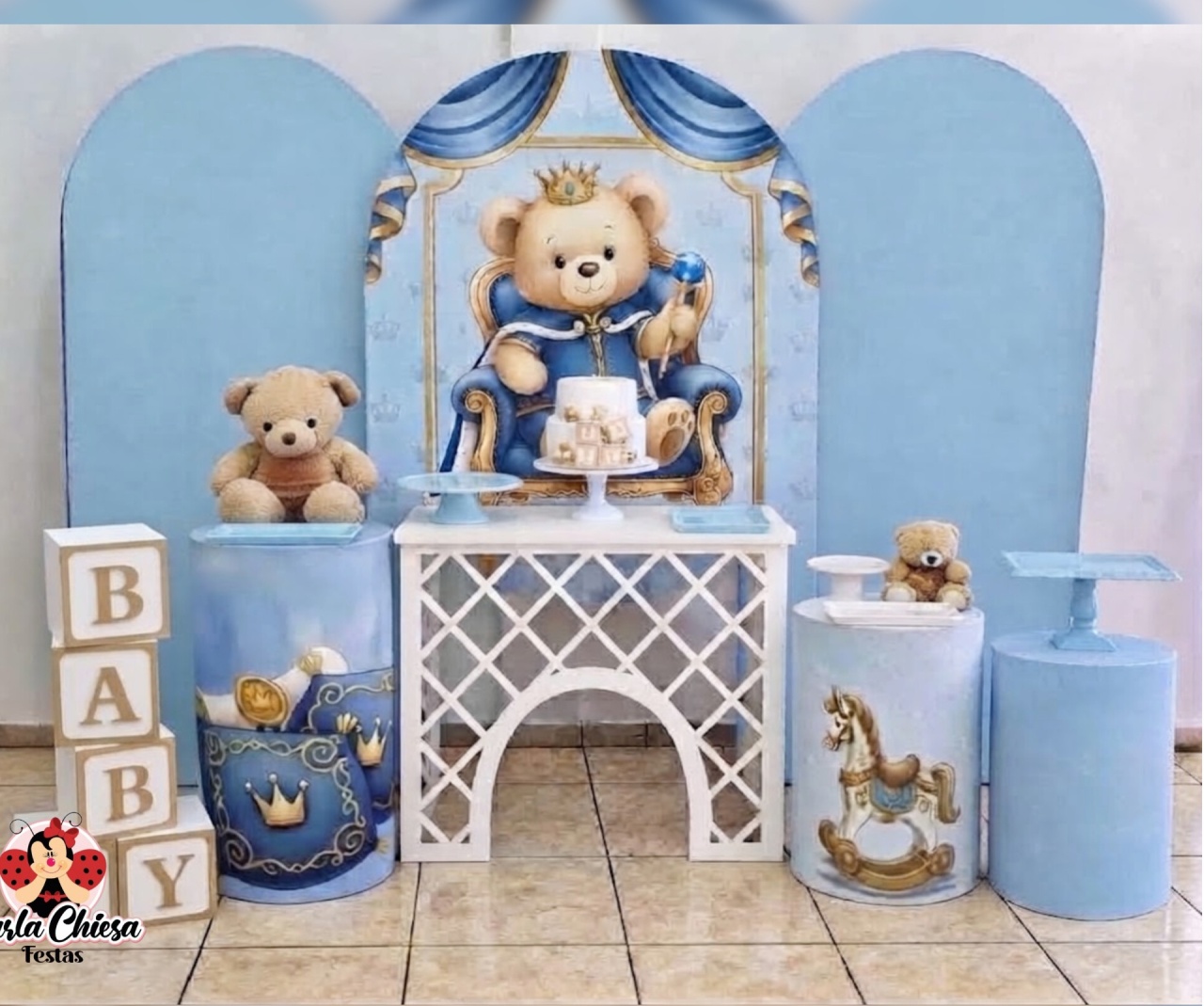 Kit Premium Luxo Urso Realeza - CARLA CHIESA FESTAS