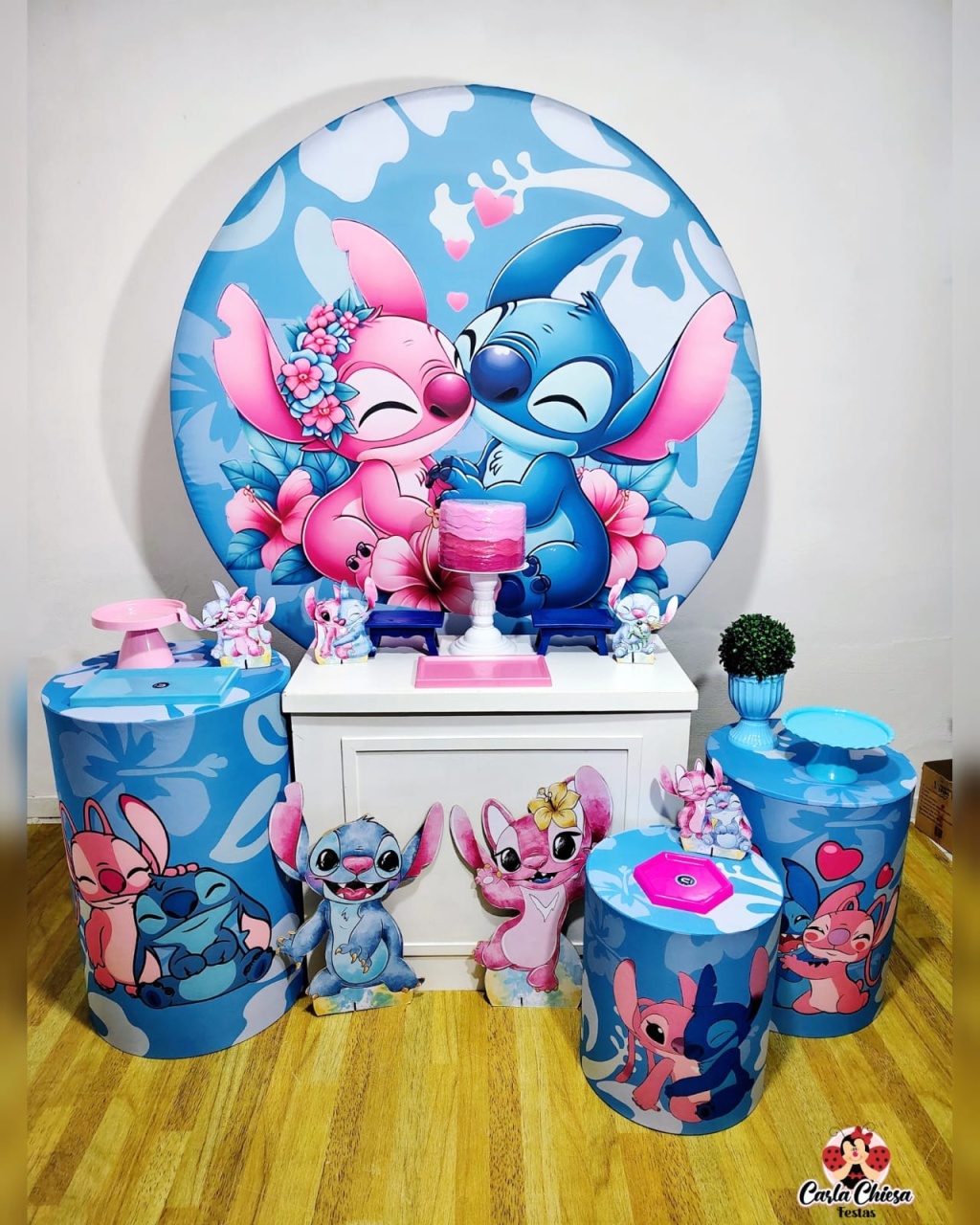Composição Stitch E Angel - CARLA CHIESA FESTAS