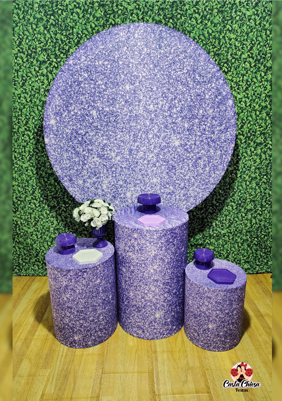 Kit Prata Glitter Roxo - CARLA CHIESA FESTAS