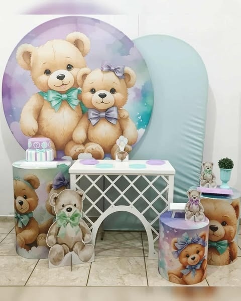 Kit Premium Urso Verde E Lilas 2 - CARLA CHIESA FESTAS