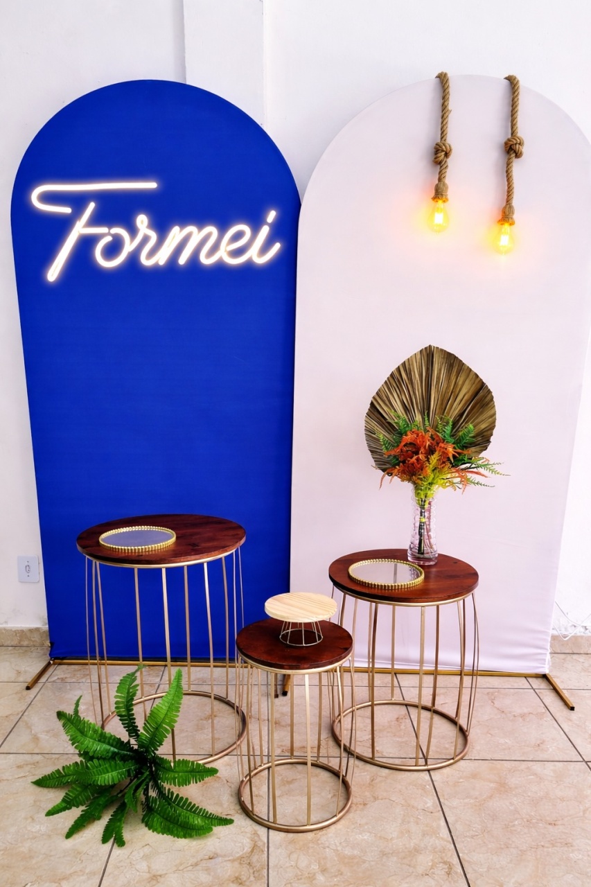 Composição C/2 Romano Azul E Branco C/ Led Formei - CARLA CHIESA FESTAS