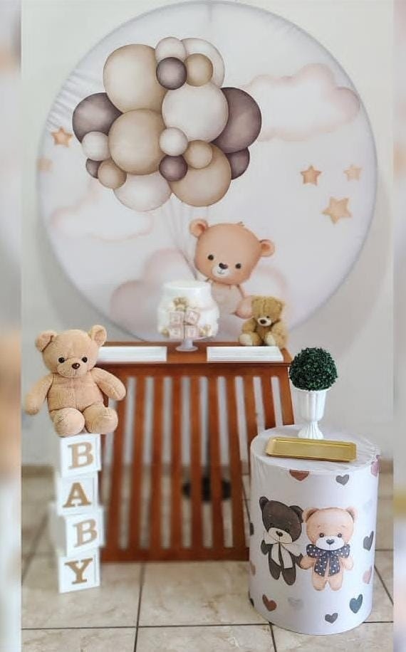 Composição Urso Balão C/ Mesa Ripada - CARLA CHIESA FESTAS