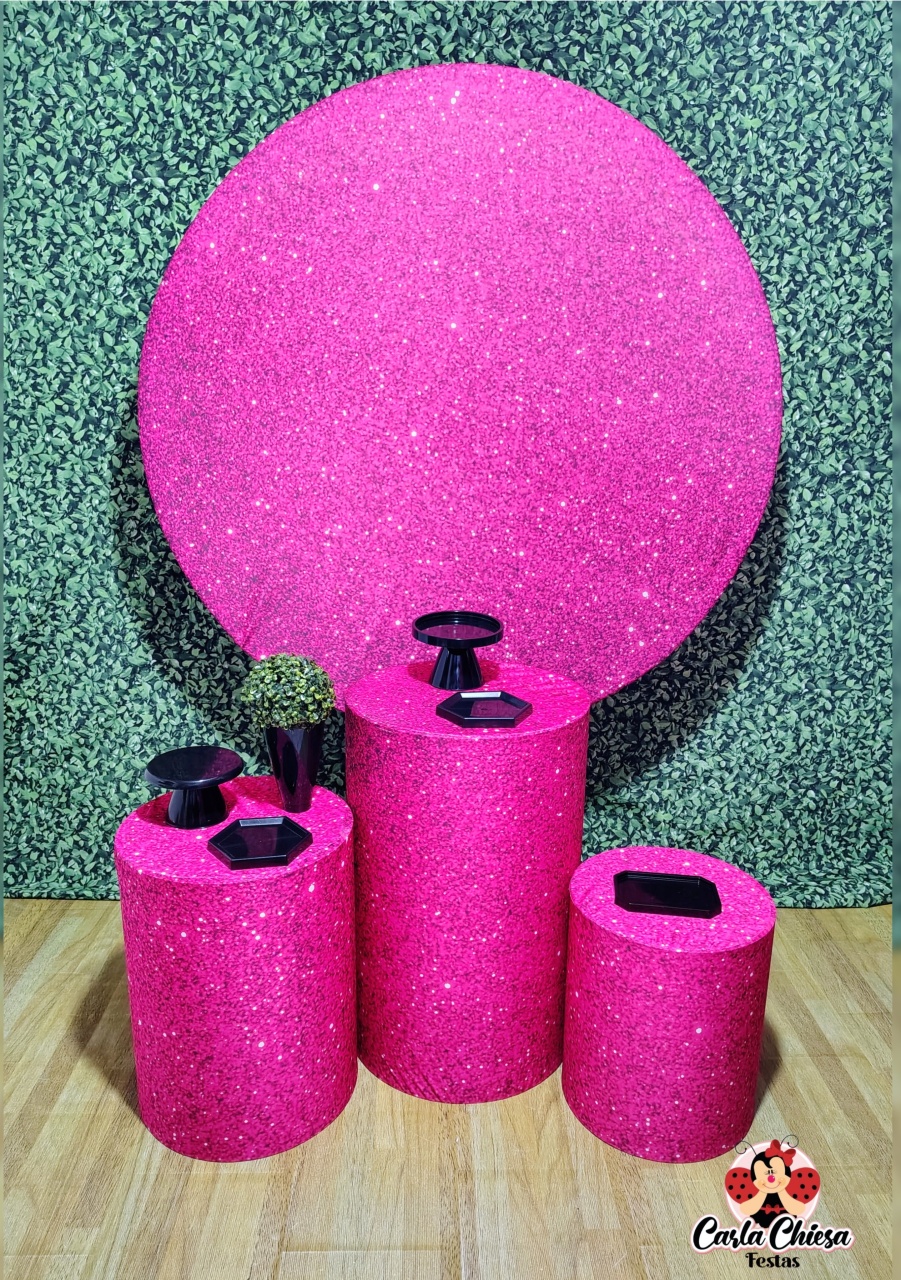 Kit Prata Glitter Pink - CARLA CHIESA FESTAS
