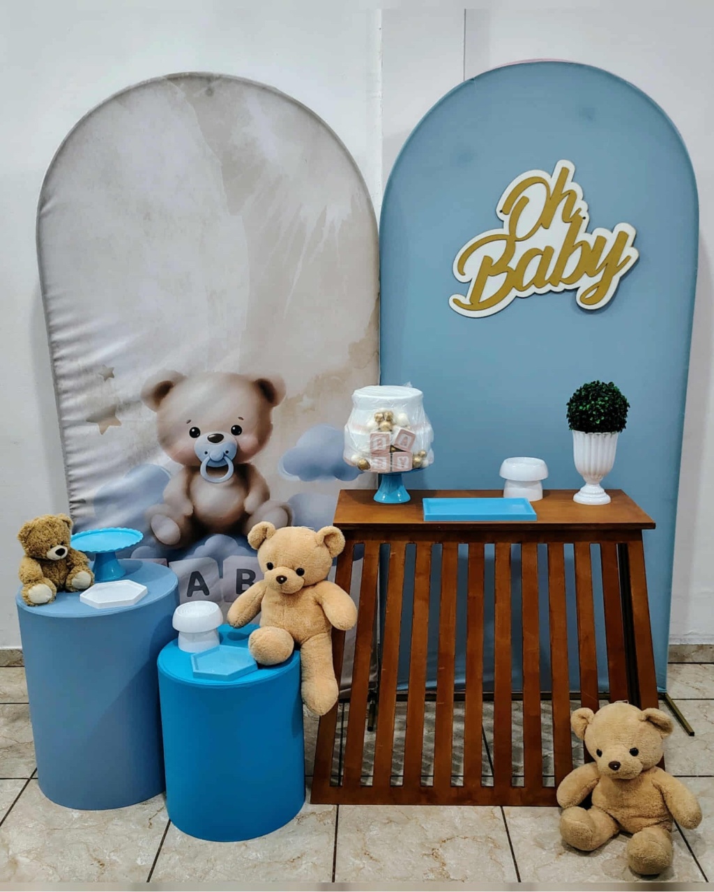 Kit Esmeralda Urso Balão Azul - CARLA CHIESA FESTAS
