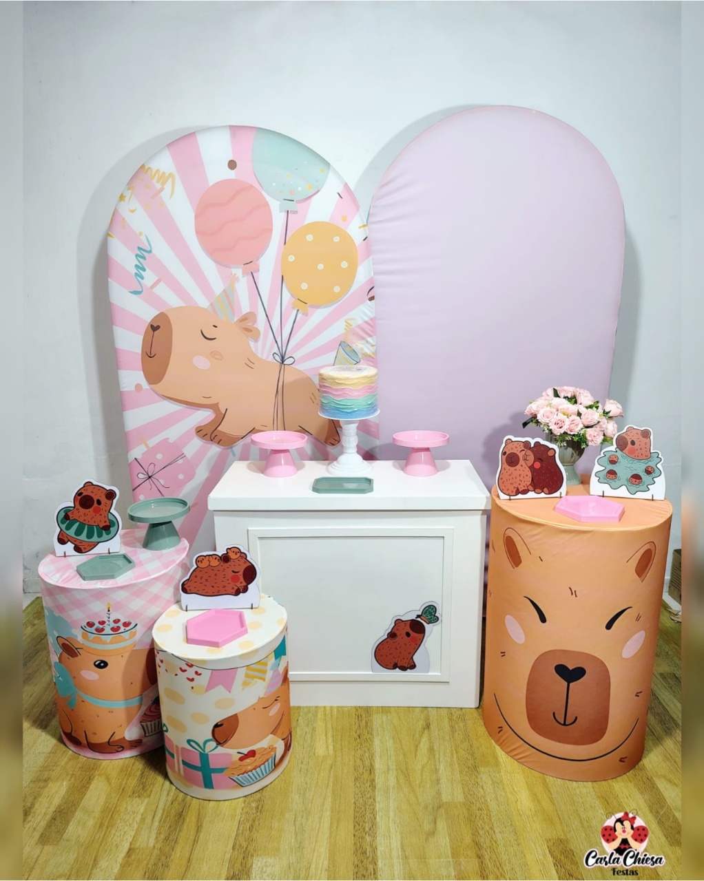 Kit Premium Capivara Rosa - CARLA CHIESA FESTAS
