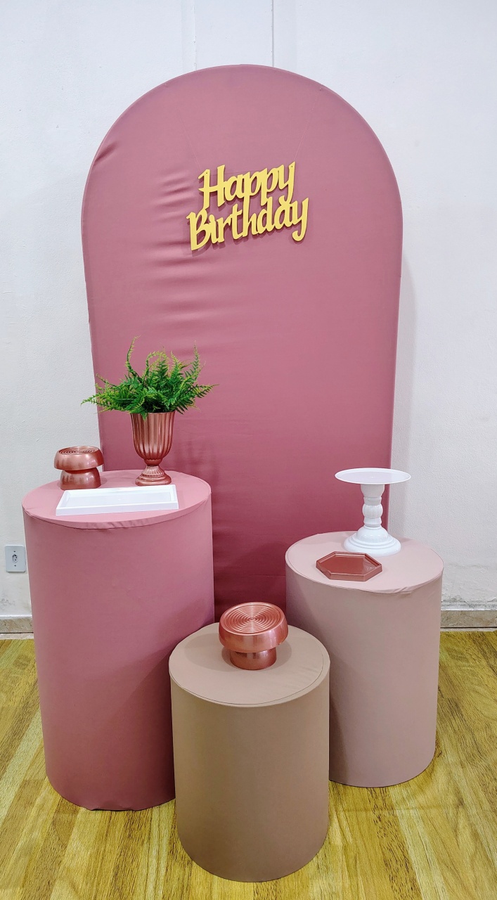 Kit Rosa Antigo C/ Painel Romano  - CARLA CHIESA FESTAS