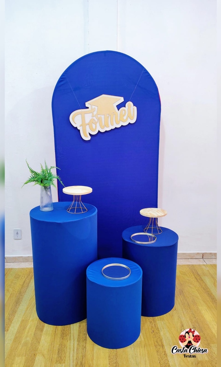 Kit Painel Romano C/ Cilindros Formei - Azul Royal - CARLA CHIESA FESTAS