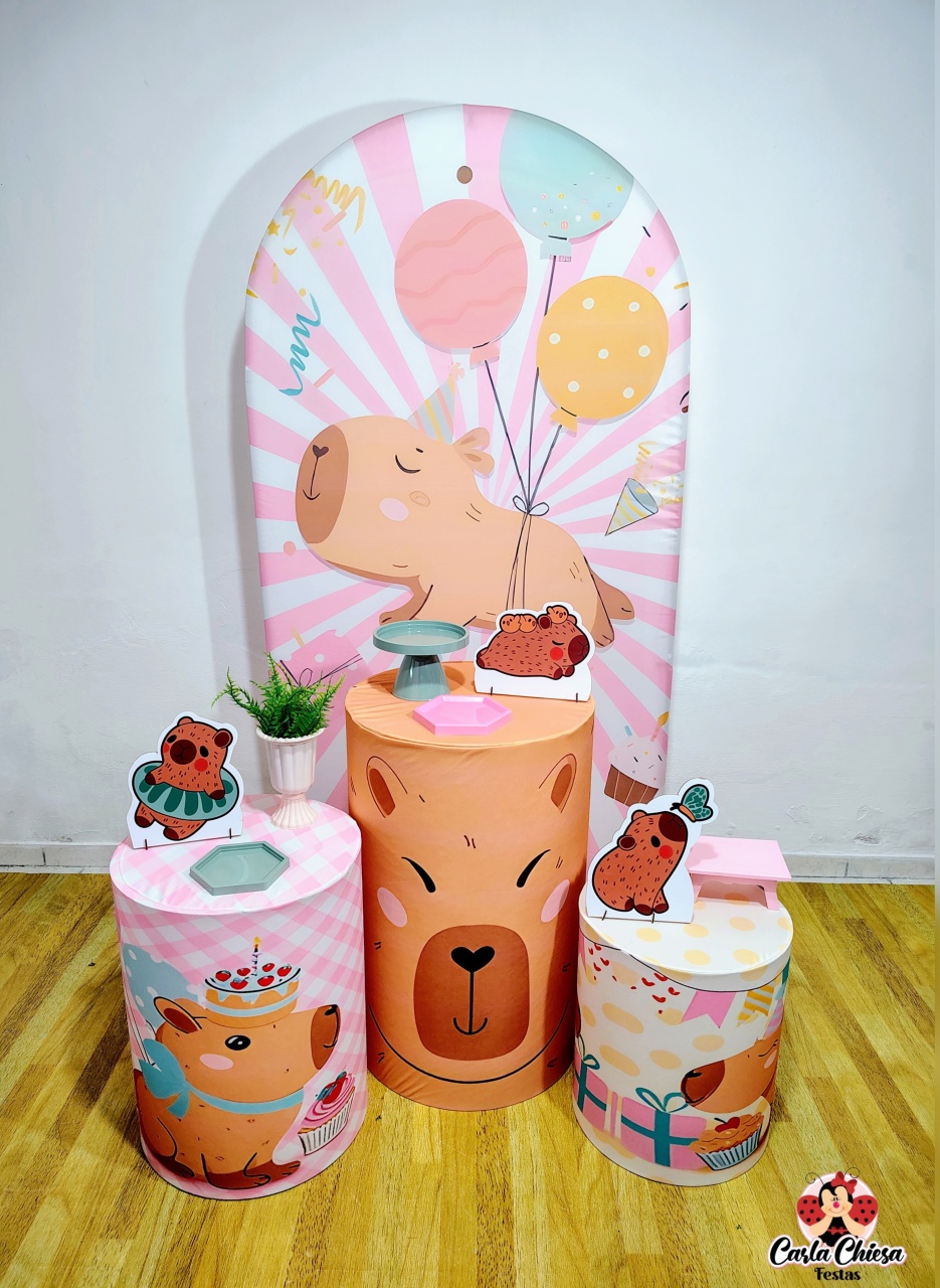 Kit Essencial Capivara Rosa - CARLA CHIESA FESTAS