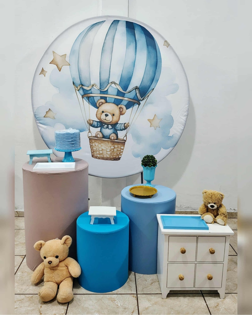 Kit Diamante Urso Balão Azul - CARLA CHIESA FESTAS