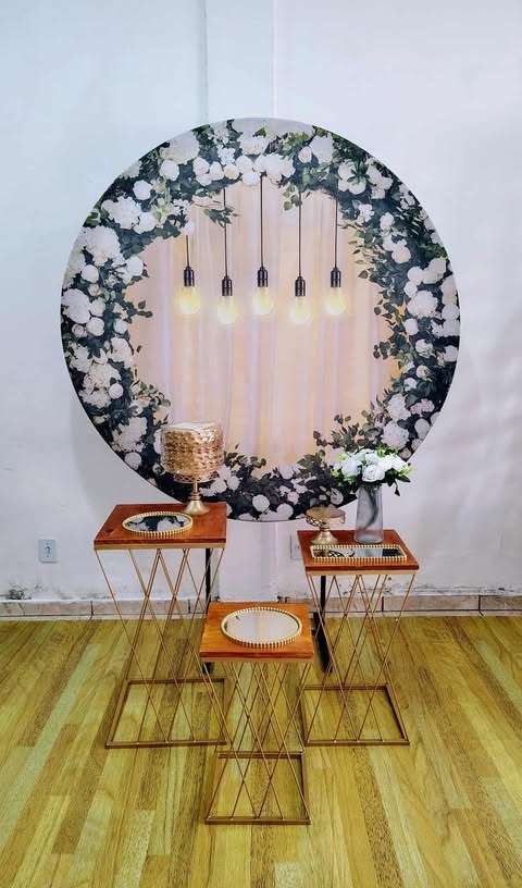 Kit Floral Luzes C/ Mesa Ferro - CARLA CHIESA FESTAS