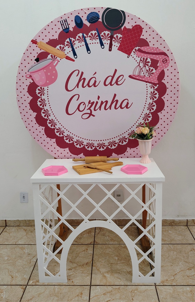 Kit Chá Panela Rosa C/Mesa Treliça  - CARLA CHIESA FESTAS