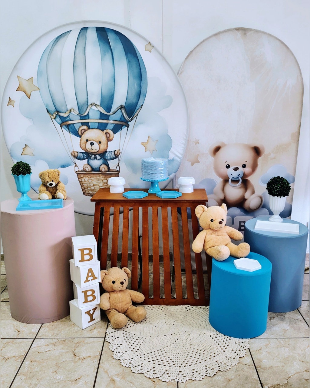 Composição  Urso Baby Azul  - CARLA CHIESA FESTAS