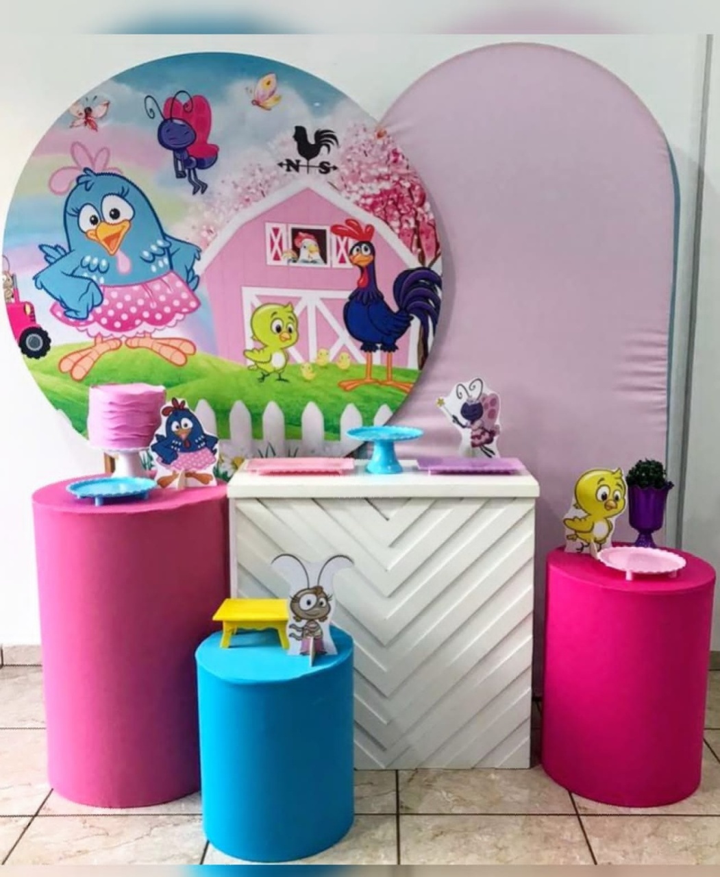 Kit Esmeralda Galinha Pintadinha Rosa - CARLA CHIESA FESTAS