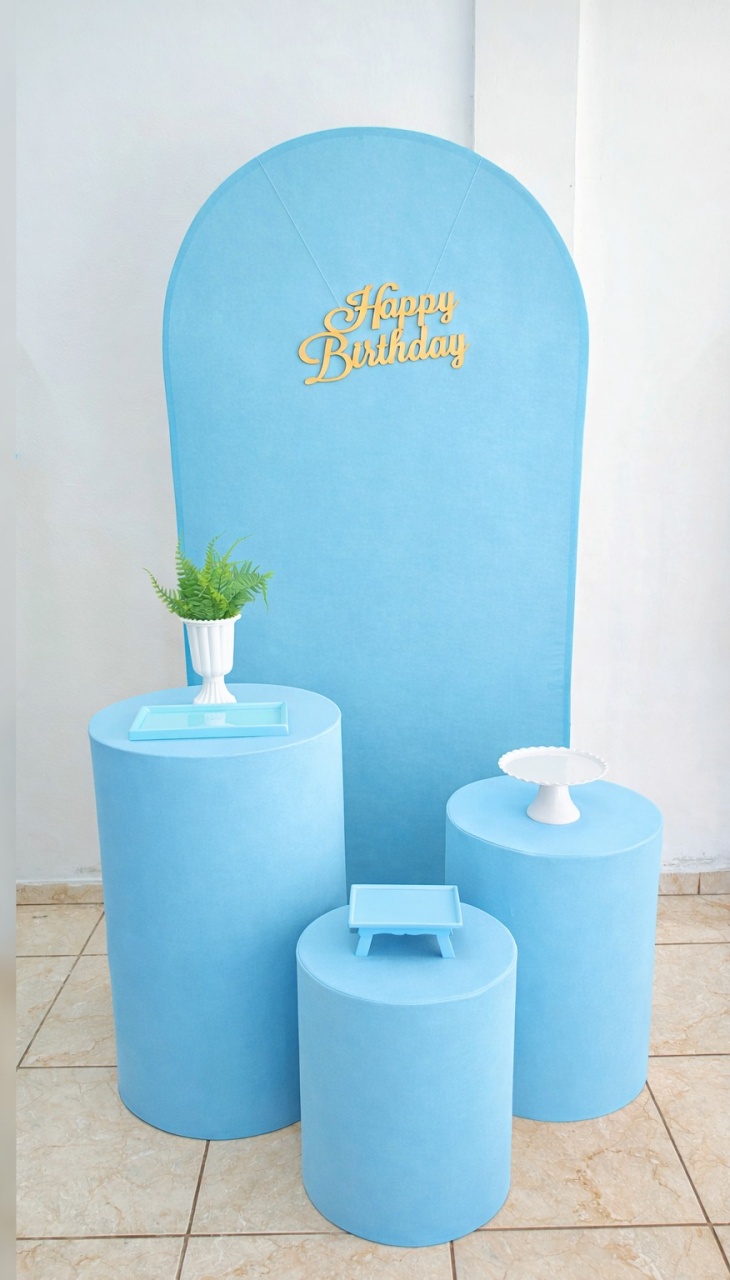 Kit C/ Painel Romano Azul Claro - CARLA CHIESA FESTAS