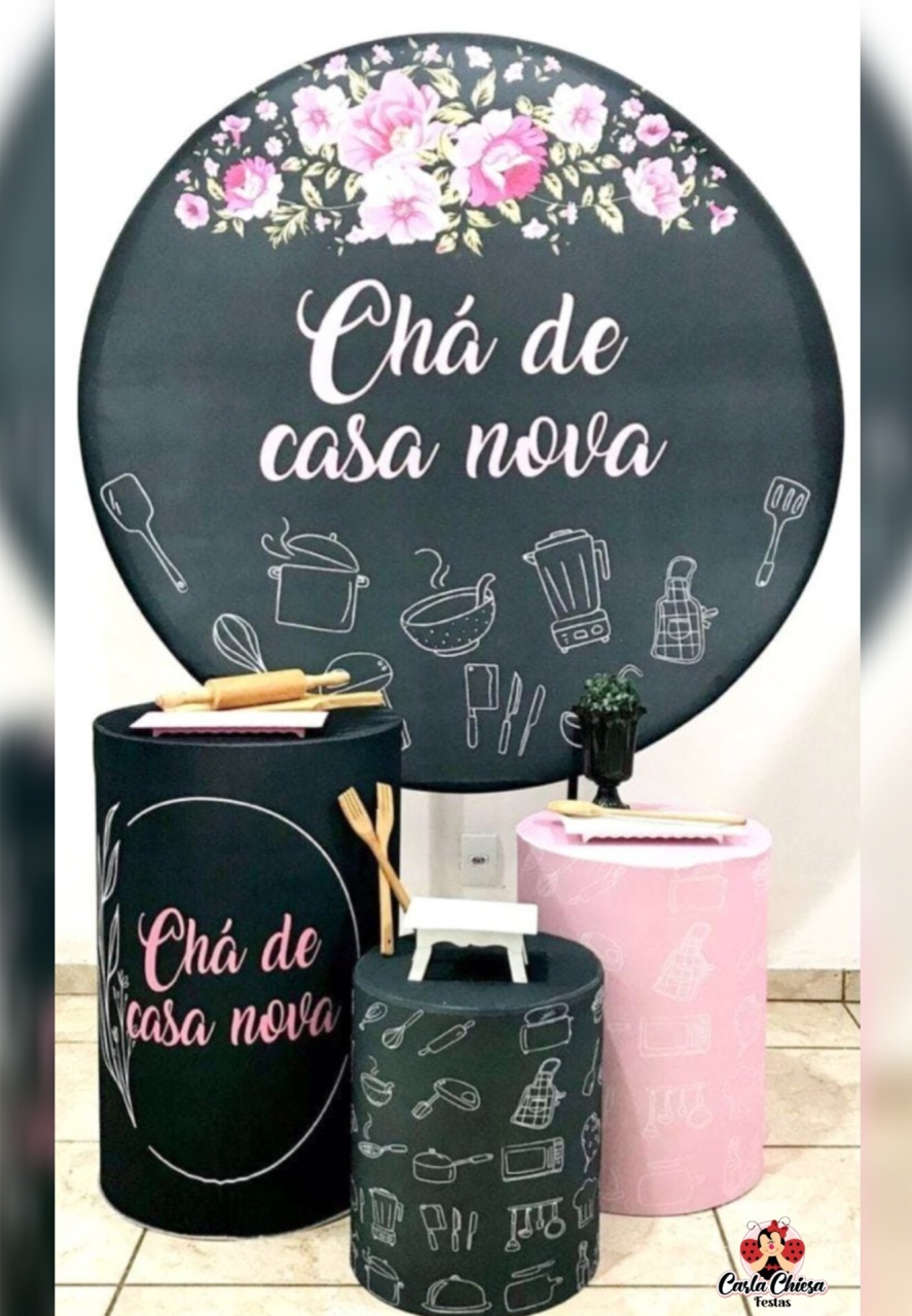 Kit 1  Chá Casa Nova Rosa - CARLA CHIESA FESTAS