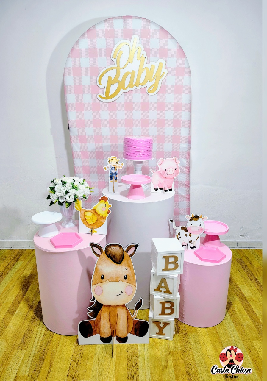 Kit Celebre Baby Fazendinha Rosa  - CARLA CHIESA FESTAS