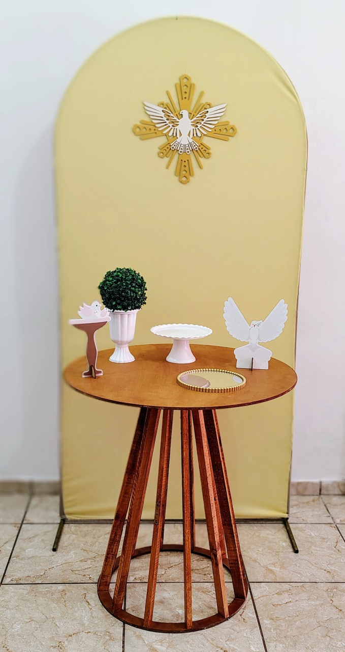 Composição C/ Mesa Cone Batizado/ Eucaristia - Diversas Cores - CARLA CHIESA FESTAS